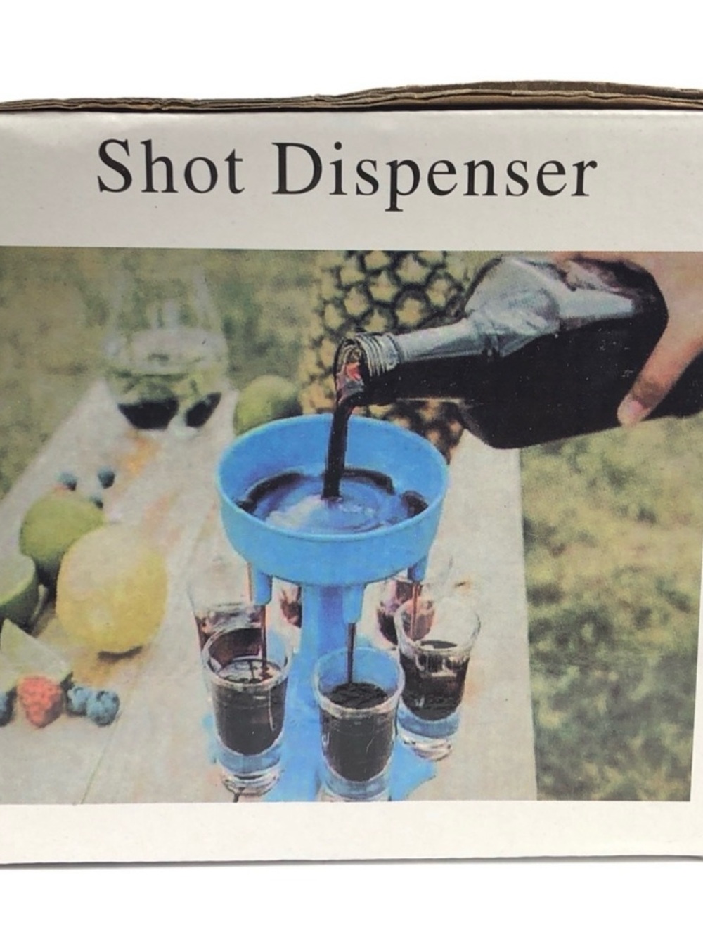 🆕Blue Shot Dispenser w/ multi color shot glasses